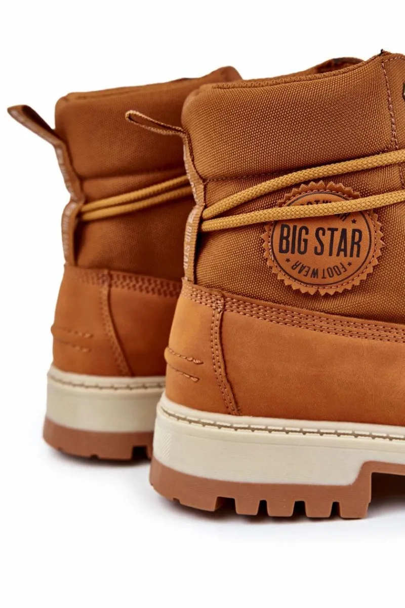Botki Męskie>Big Star Shoes Męskie Botki Trapery Memory Foam Big Star KK174203 Camel