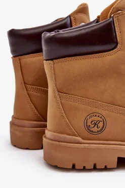 Outlet Boto Męskie Botki Trapery Sznurowane Camel Memeni