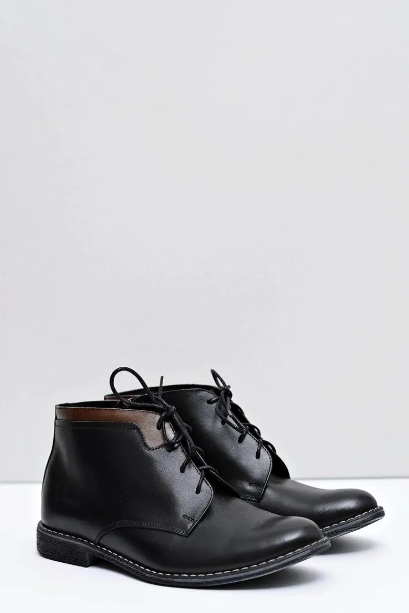 New Boto Męskie Botki Wysokie Ciepłe Z Zamkiem Czarne Mendez