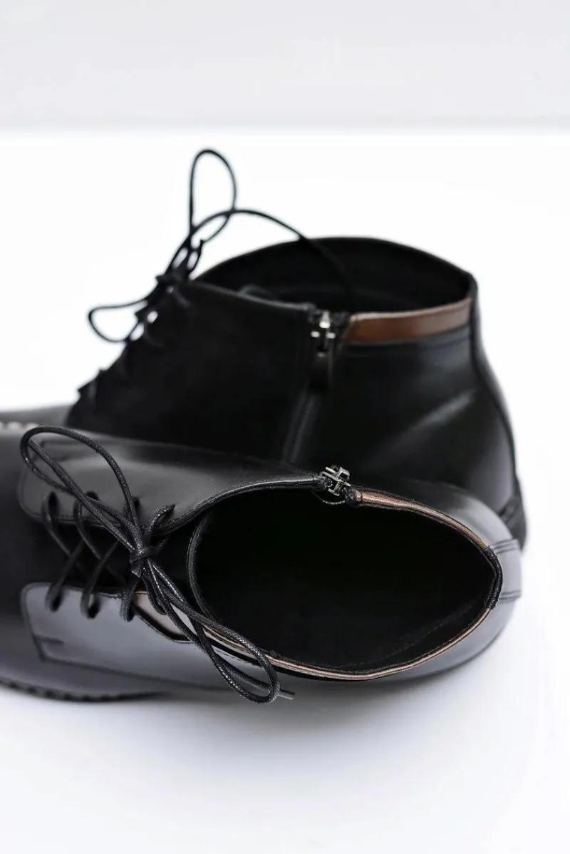 New Boto Męskie Botki Wysokie Ciepłe Z Zamkiem Czarne Mendez