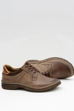 Męskie Brązowe Półbuty Ernesto Skóra Naturalna Męskie Półbuty Casual
