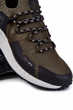 New Męskie Buty Sportowe Big Star KK174014 Khaki Męskie Obuwie Sportowe Męskie