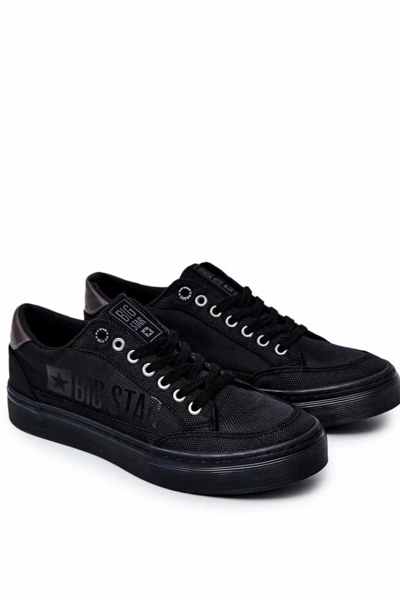 Trampki Męskie Big Star|Obuwie Sportowe Męskie>Big Star Shoes Męskie Buty Sportowe Big Star JJ174057 Czarne