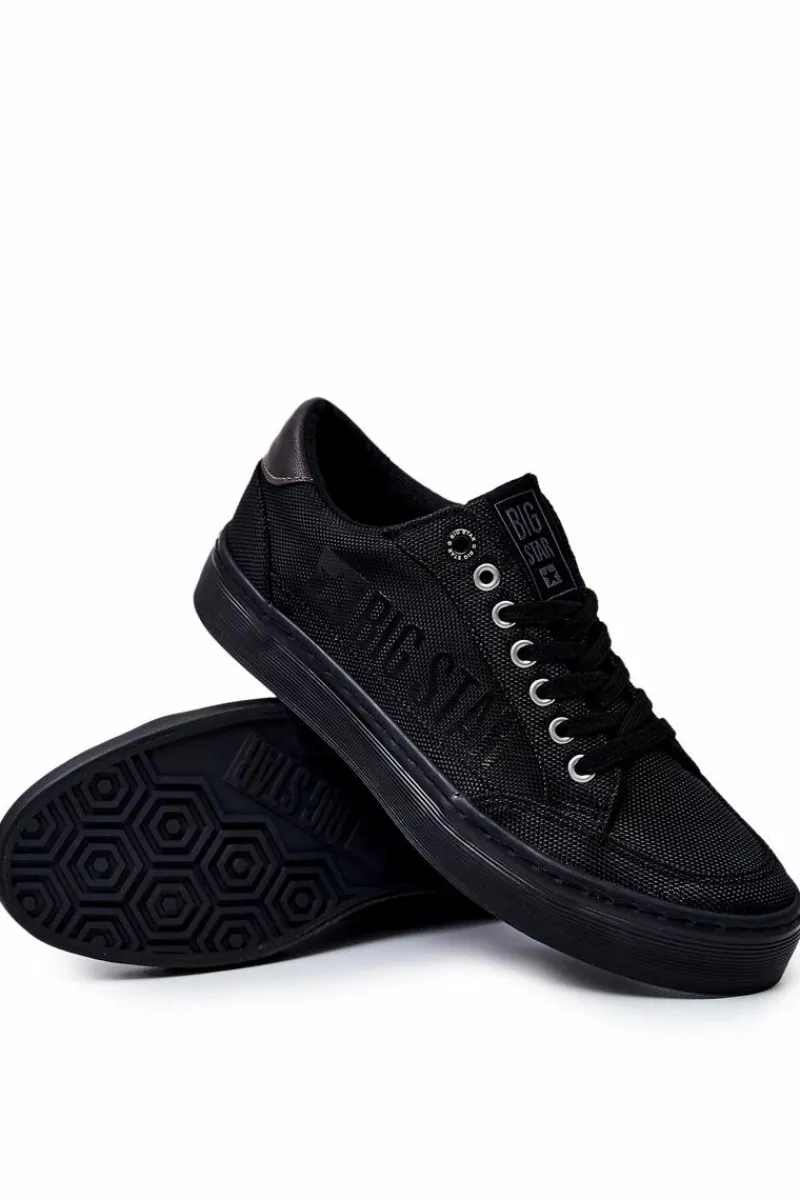 Trampki Męskie Big Star|Obuwie Sportowe Męskie>Big Star Shoes Męskie Buty Sportowe Big Star JJ174057 Czarne