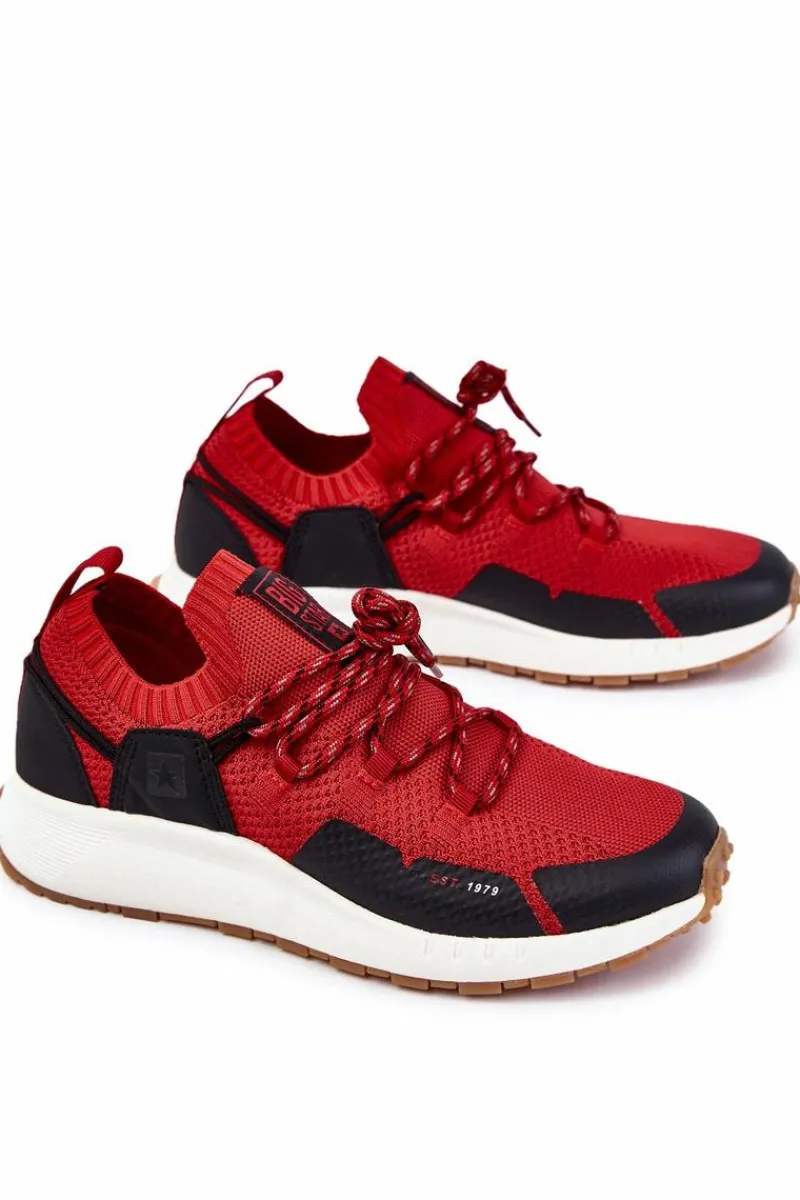Obuwie Sportowe Męskie>Big Star Shoes Męskie Buty Sportowe Big Star KK174013 Czerwone Czerwony
