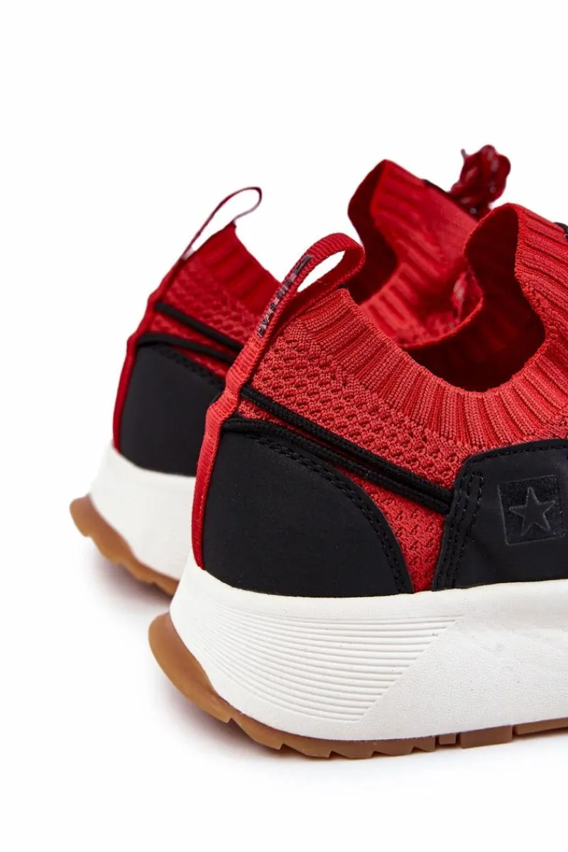 Obuwie Sportowe Męskie>Big Star Shoes Męskie Buty Sportowe Big Star KK174013 Czerwone Czerwony