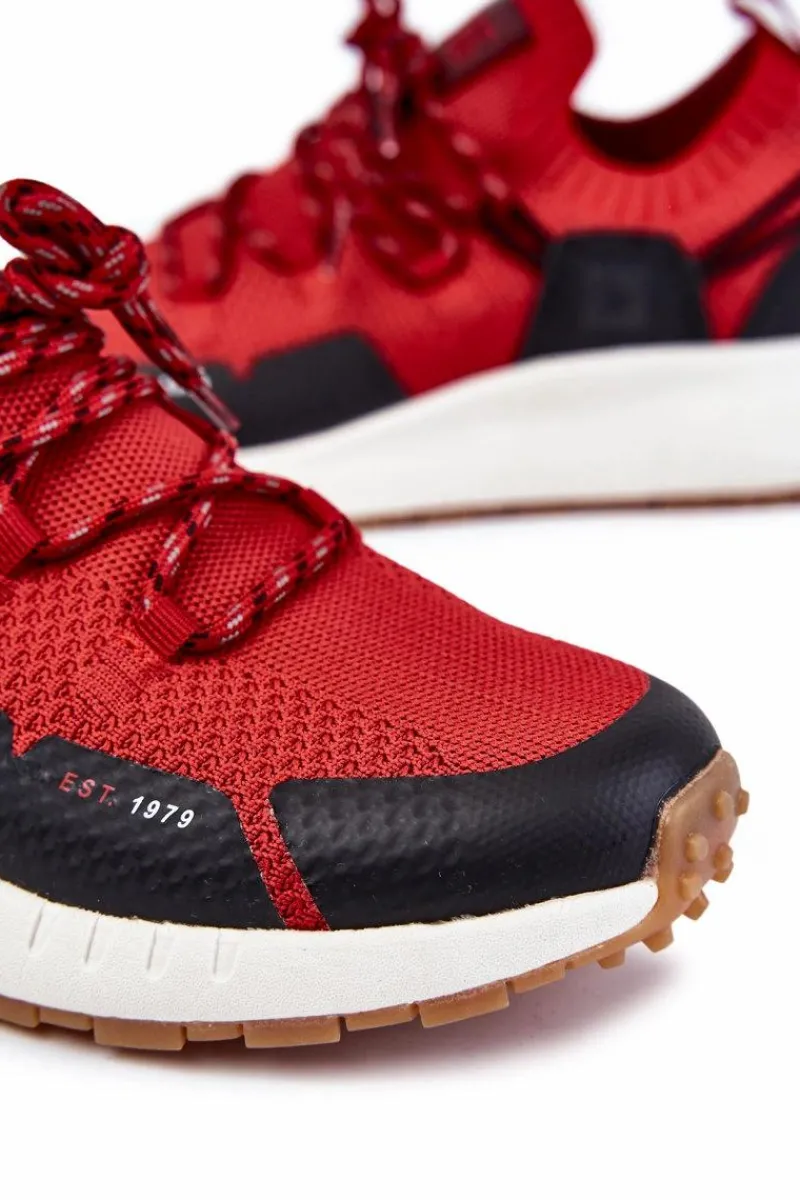 Obuwie Sportowe Męskie>Big Star Shoes Męskie Buty Sportowe Big Star KK174013 Czerwone Czerwony