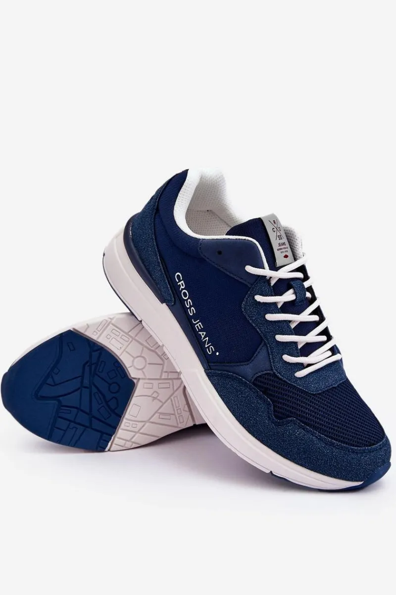Online Cross Jeans Męskie Buty Sportowe LL1R4051 Granatowe