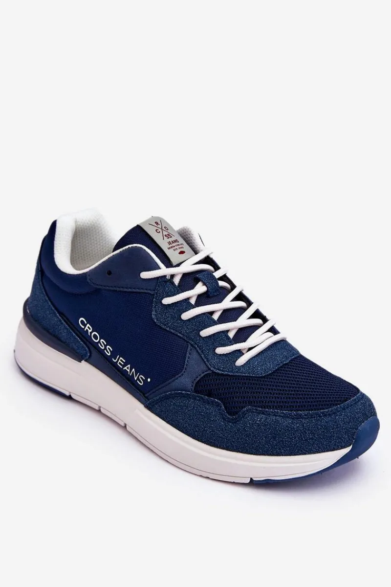 Online Cross Jeans Męskie Buty Sportowe LL1R4051 Granatowe