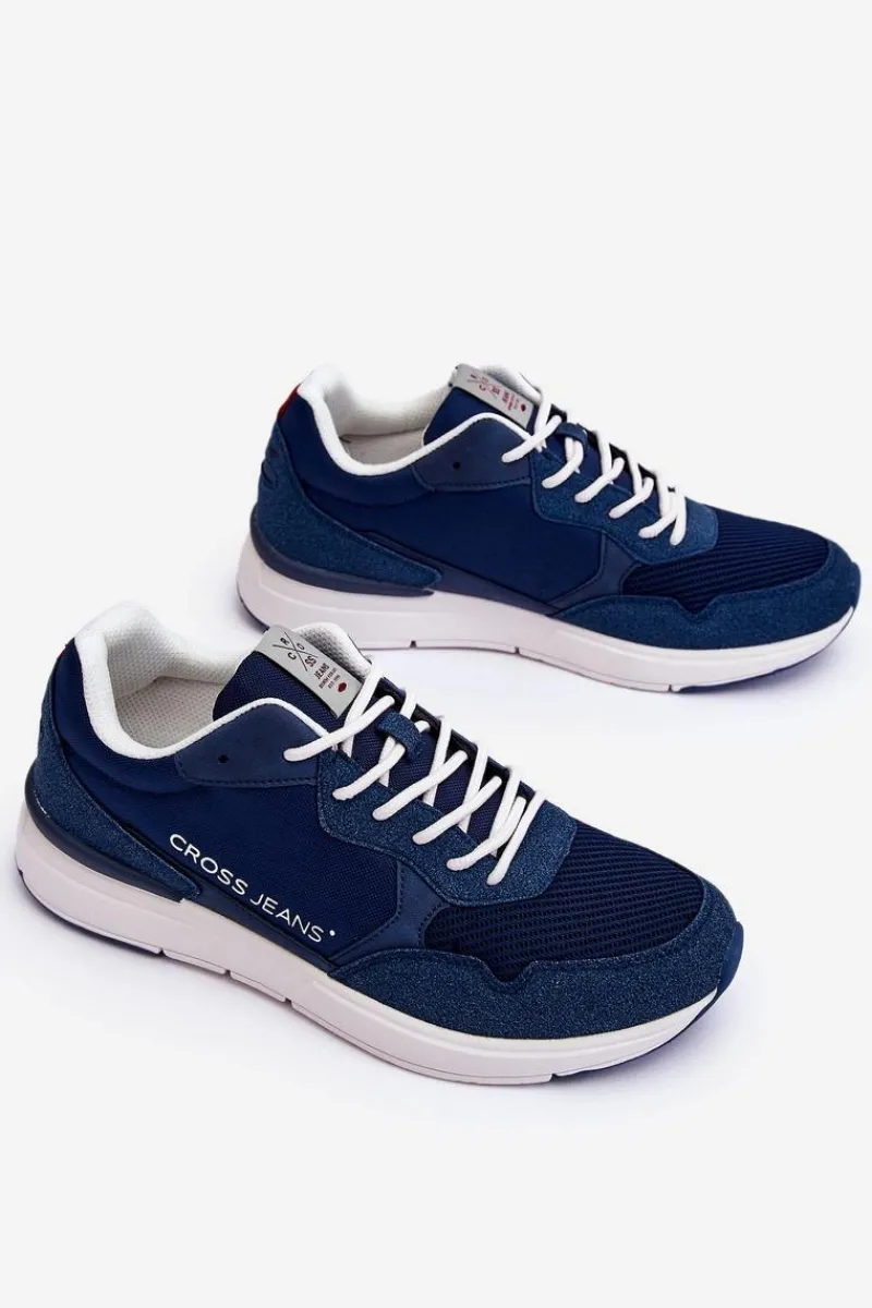 Online Cross Jeans Męskie Buty Sportowe LL1R4051 Granatowe