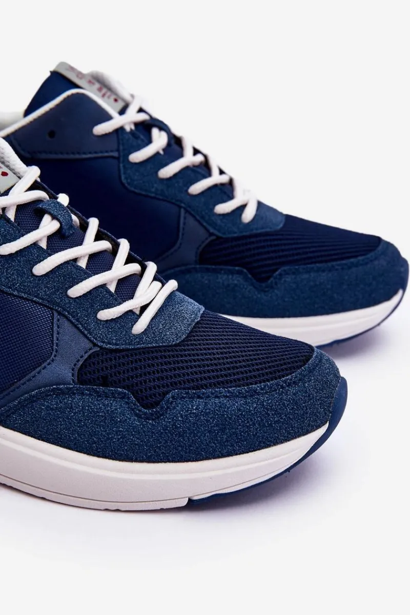 Online Cross Jeans Męskie Buty Sportowe LL1R4051 Granatowe