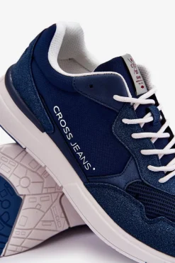 Online Cross Jeans Męskie Buty Sportowe LL1R4051 Granatowe