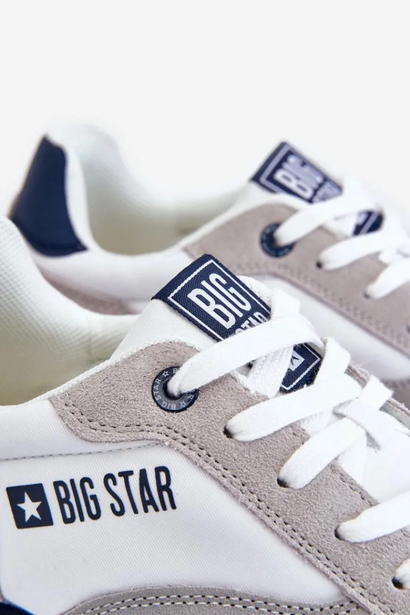 Obuwie Sportowe Męskie>Big Star Shoes Męskie Buty Sportowe Memory Foam System Big Star LL174160 Biało-Szare