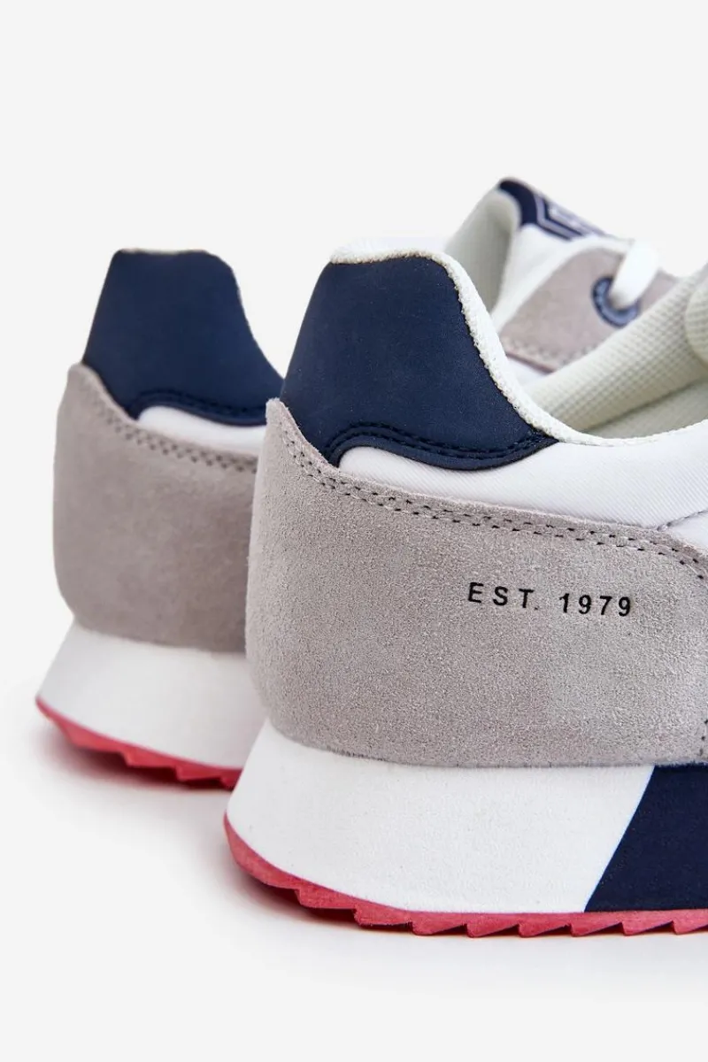 Obuwie Sportowe Męskie>Big Star Shoes Męskie Buty Sportowe Memory Foam System Big Star LL174160 Biało-Szare