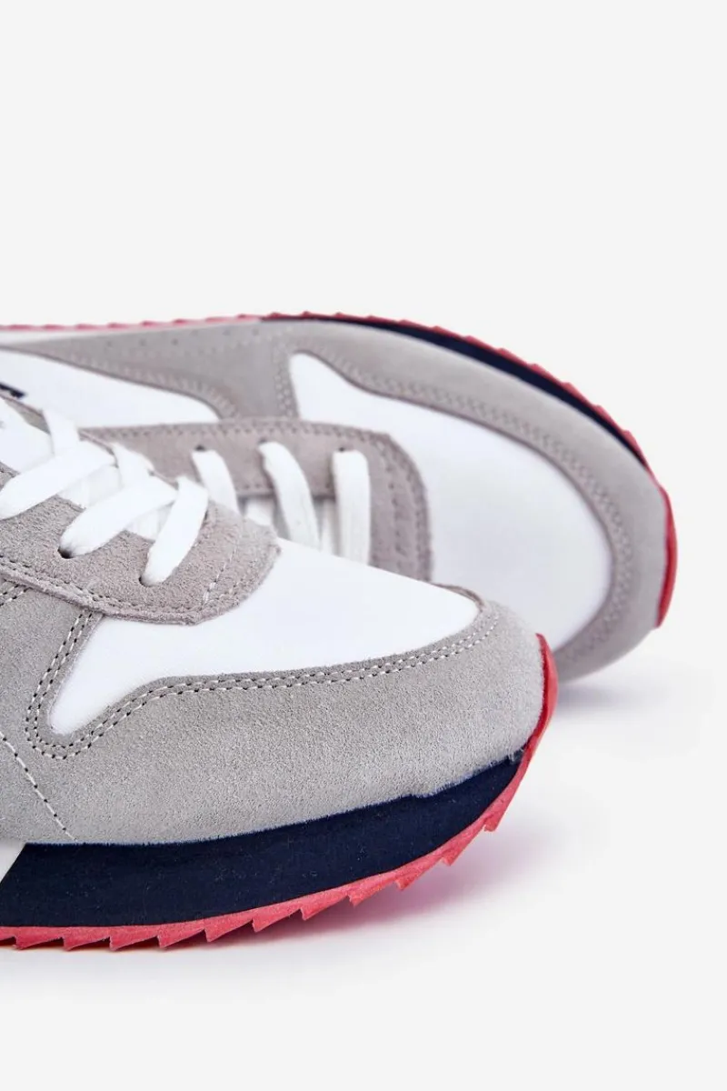 Obuwie Sportowe Męskie>Big Star Shoes Męskie Buty Sportowe Memory Foam System Big Star LL174160 Biało-Szare