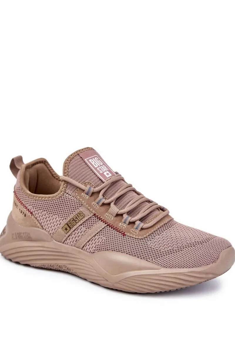 Obuwie Sportowe Męskie>Big Star Shoes Męskie Buty Sportowe Memory Foam Big Star KK174258 Beżowe