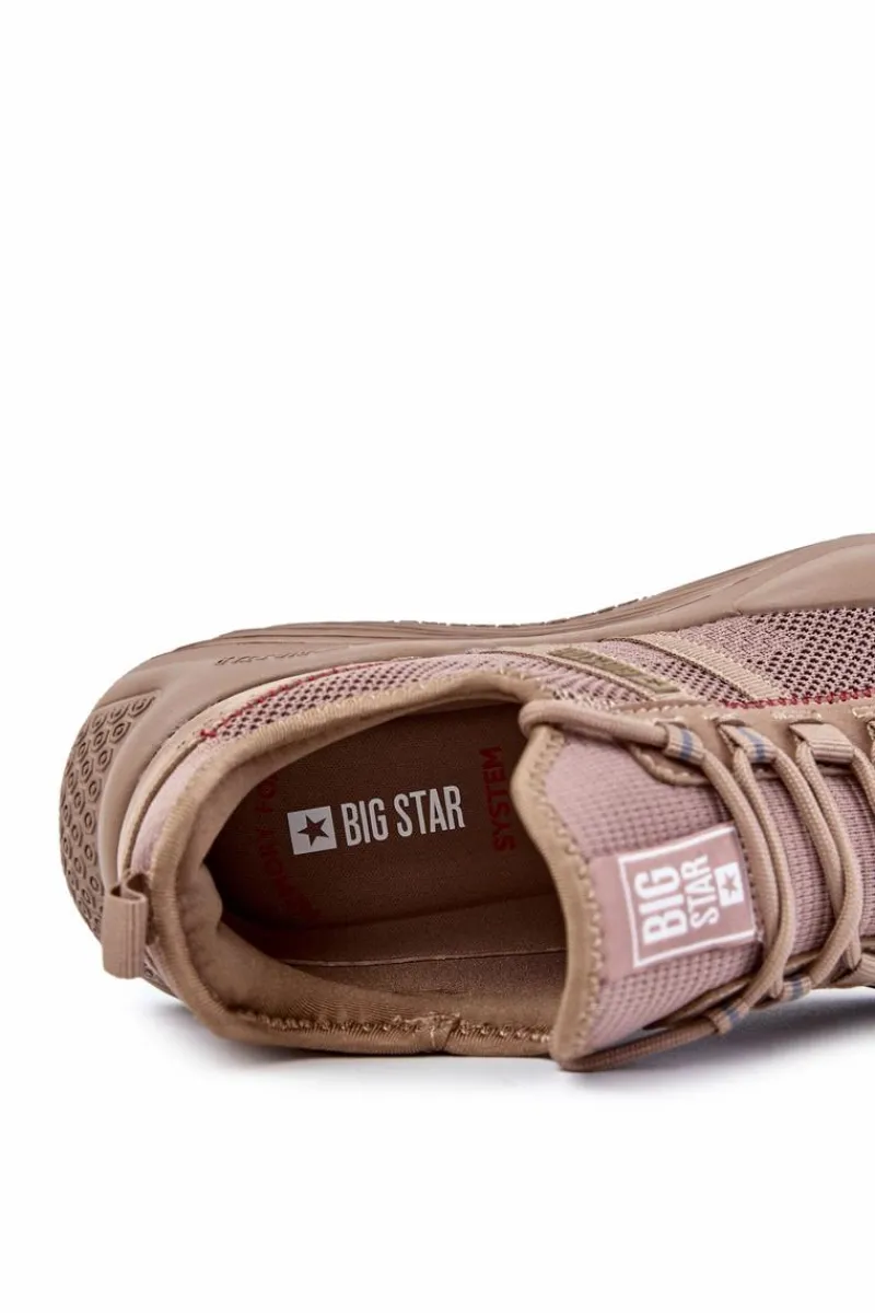 Obuwie Sportowe Męskie>Big Star Shoes Męskie Buty Sportowe Memory Foam Big Star KK174258 Beżowe