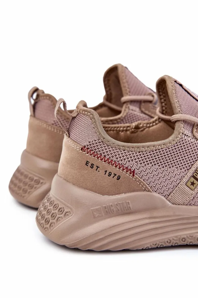 Obuwie Sportowe Męskie>Big Star Shoes Męskie Buty Sportowe Memory Foam Big Star KK174258 Beżowe