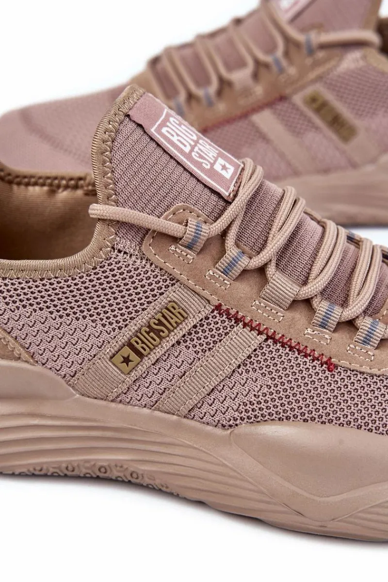 Obuwie Sportowe Męskie>Big Star Shoes Męskie Buty Sportowe Memory Foam Big Star KK174258 Beżowe