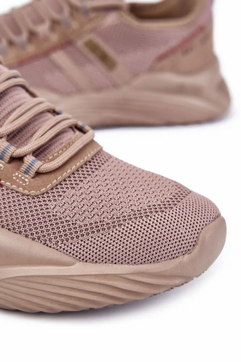 Obuwie Sportowe Męskie>Big Star Shoes Męskie Buty Sportowe Memory Foam Big Star KK174258 Beżowe