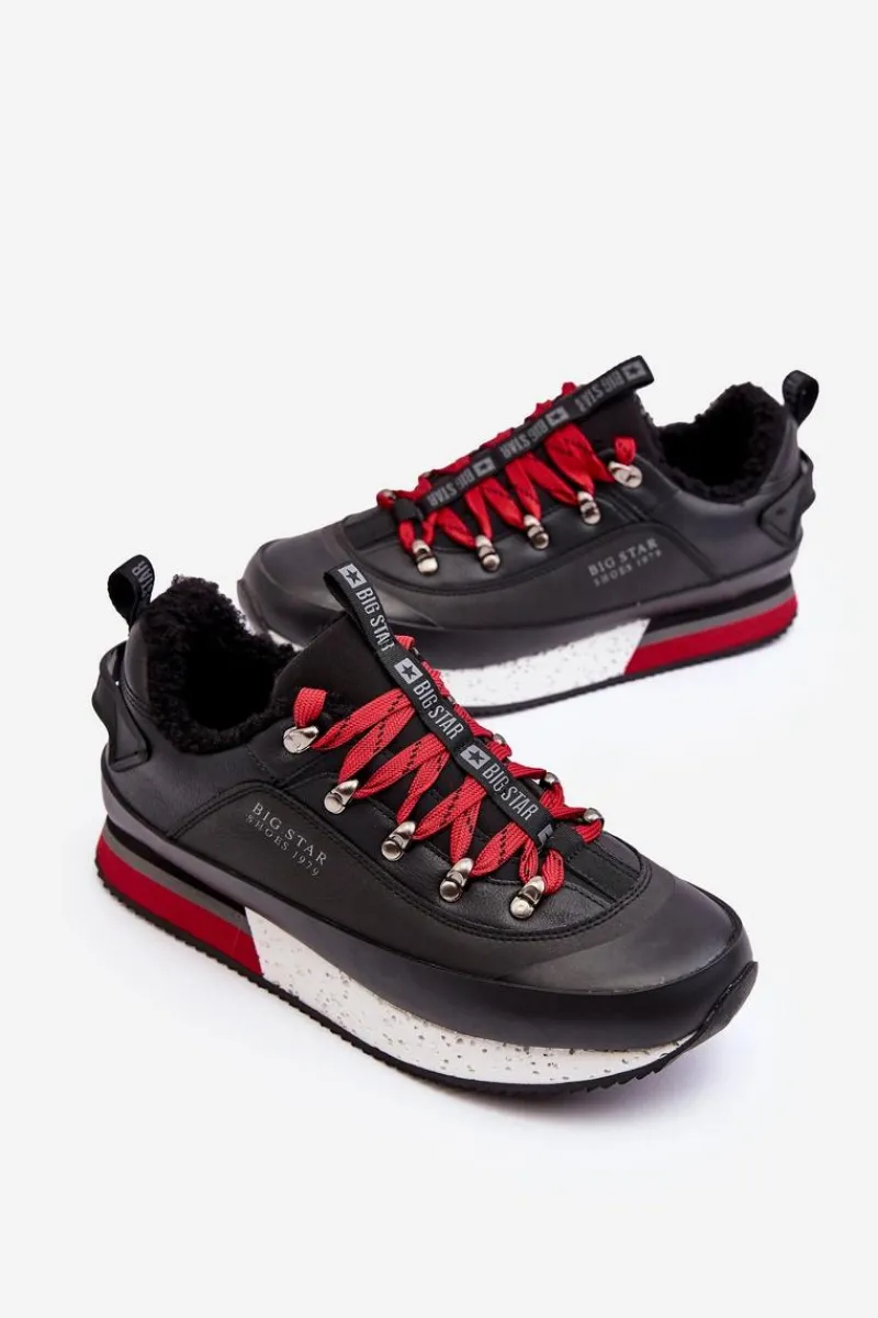 Obuwie Sportowe Męskie>Big Star Shoes Męskie Buty Sportowe Ocieplane Czarne Big Star MM174111