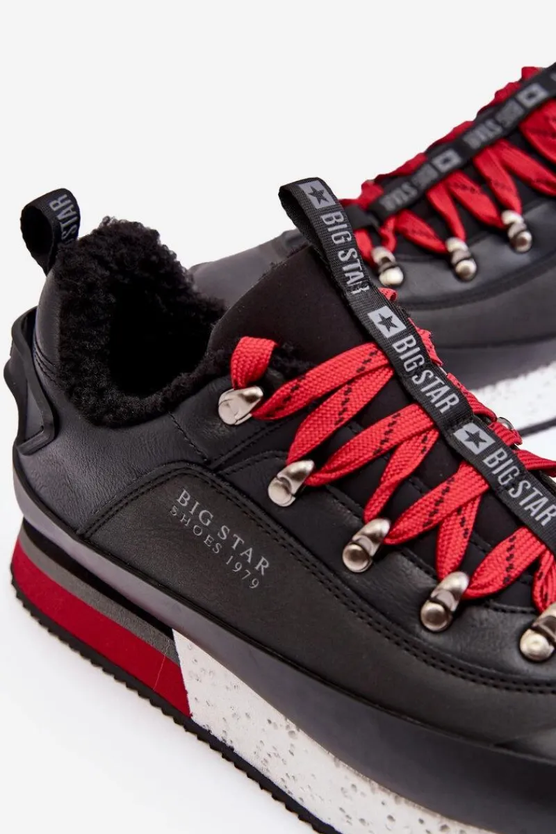 Obuwie Sportowe Męskie>Big Star Shoes Męskie Buty Sportowe Ocieplane Czarne Big Star MM174111