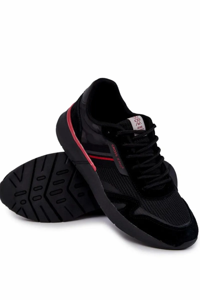 Obuwie Sportowe Męskie>Cross Jeans Męskie Buty Sportowe Sneakersy JJ1R4016C Czarne