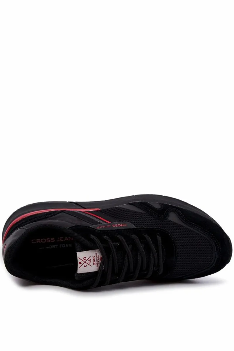 Obuwie Sportowe Męskie>Cross Jeans Męskie Buty Sportowe Sneakersy JJ1R4016C Czarne