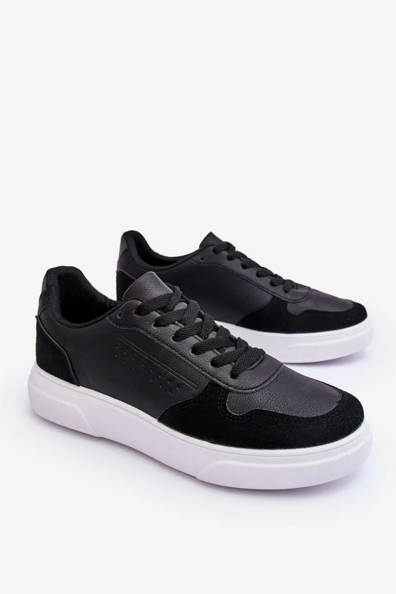 Obuwie Sportowe Męskie>Boto Męskie Buty Sportowe Sznurowane Czarne Castiel