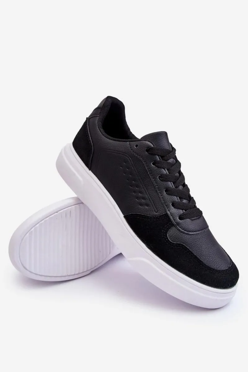 Obuwie Sportowe Męskie>Boto Męskie Buty Sportowe Sznurowane Czarne Castiel