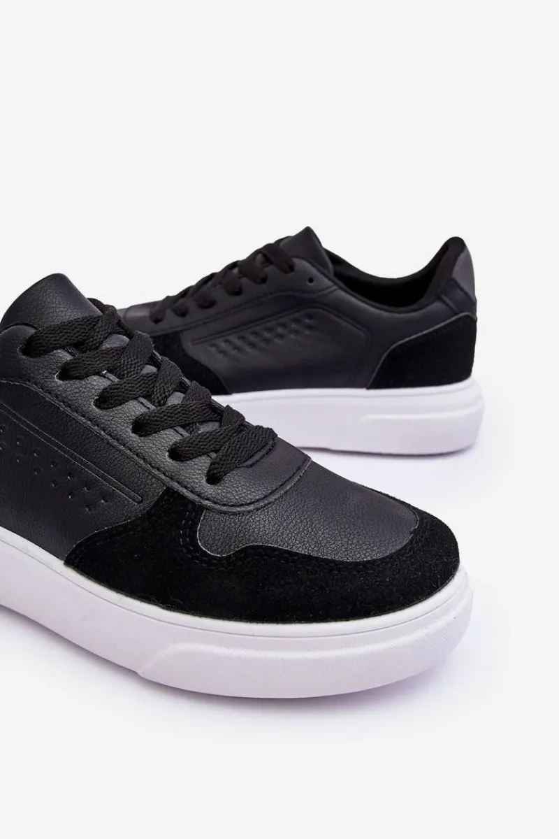 Obuwie Sportowe Męskie>Boto Męskie Buty Sportowe Sznurowane Czarne Castiel