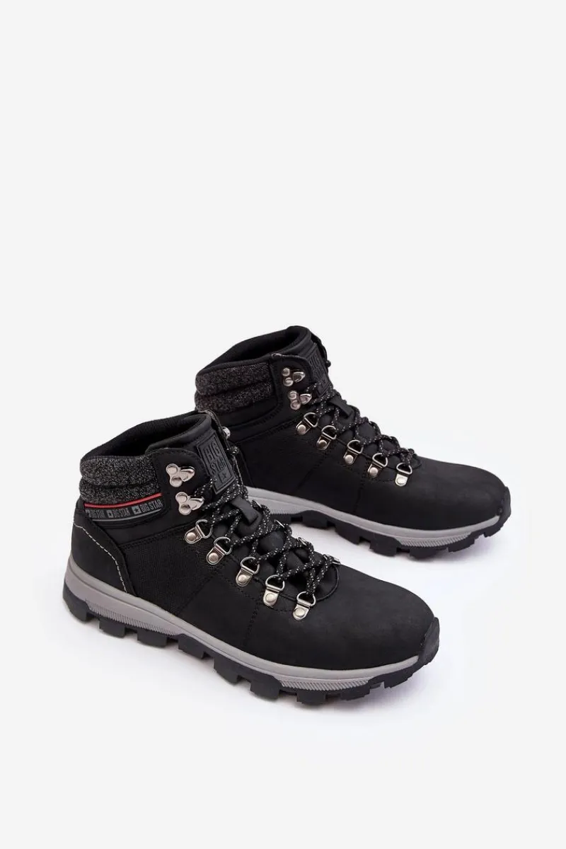 Obuwie Trekkingowe Męskie|Botki Męskie>Big Star Shoes Męskie Buty Trekkingowe Big Star KK174215 Czarne Czarny