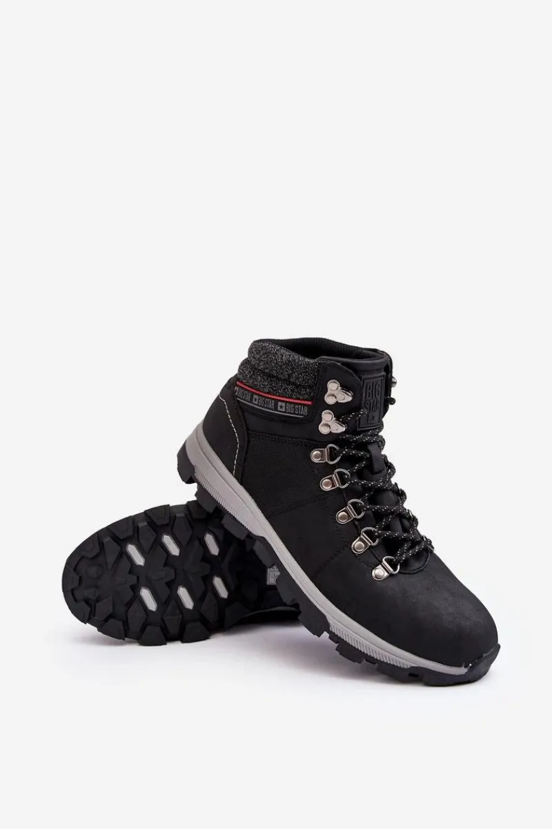 Obuwie Trekkingowe Męskie|Botki Męskie>Big Star Shoes Męskie Buty Trekkingowe Big Star KK174215 Czarne Czarny