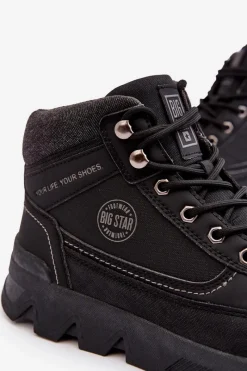 Sale Big Star Shoes Męskie Buty Trekkingowe Czarne Big Star MM174016 Czarny