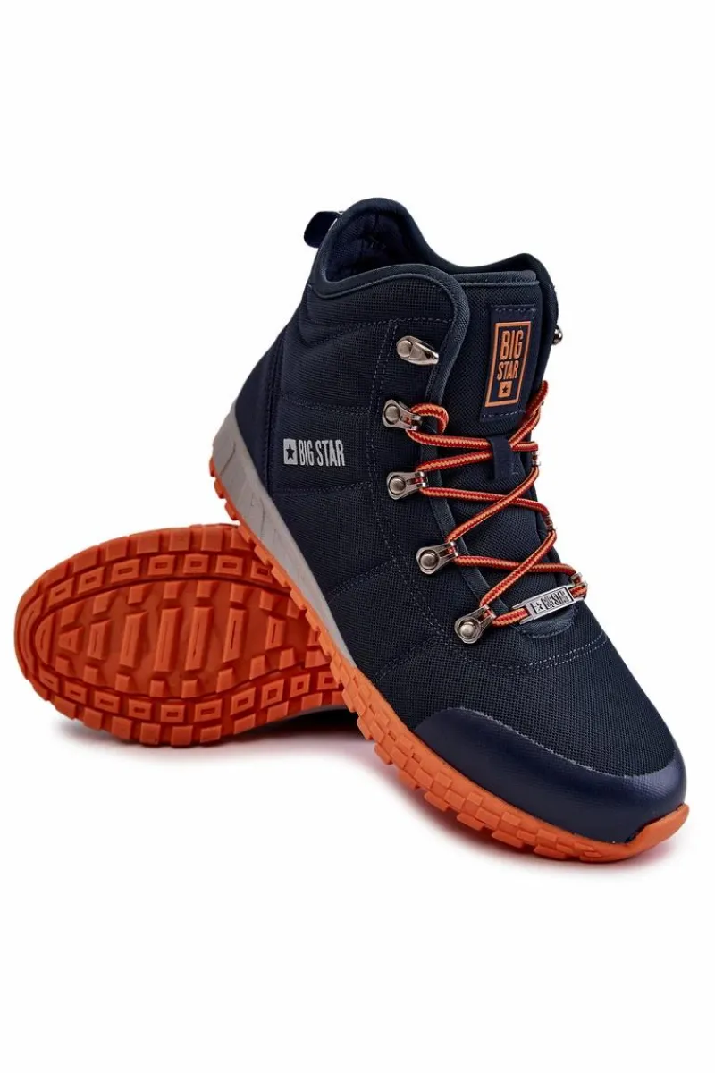 Clearance Męskie Buty Trekkingowe Memory Foam Big Star KK174110 Granatowe Męskie Obuwie Trekkingowe Męskie|Botki Męskie