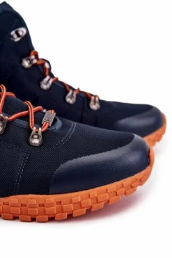 Clearance Męskie Buty Trekkingowe Memory Foam Big Star KK174110 Granatowe Męskie Obuwie Trekkingowe Męskie|Botki Męskie