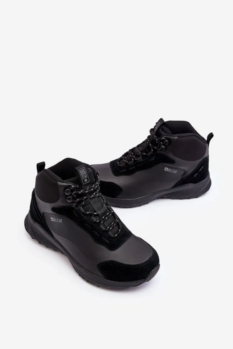 Obuwie Trekkingowe Męskie|Obuwie Sportowe Męskie>Big Star Shoes Męskie Buty Trekkingowe Ocieplane Czarne Big Star MM174334 Czarny