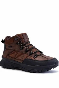 Obuwie Trekkingowe Męskie|Botki Męskie>Cross Jeans Męskie Buty Trekkingowe Ocieplane KK1R4019C Ciemnobrązowe