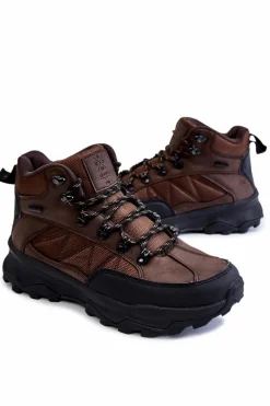 Obuwie Trekkingowe Męskie|Botki Męskie></noscript>Cross Jeans Męskie Buty Trekkingowe Ocieplane KK1R4019C Ciemnobrązowe