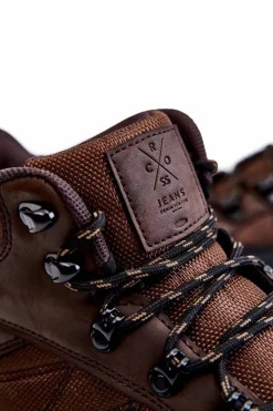 Obuwie Trekkingowe Męskie|Botki Męskie></noscript>Cross Jeans Męskie Buty Trekkingowe Ocieplane KK1R4019C Ciemnobrązowe