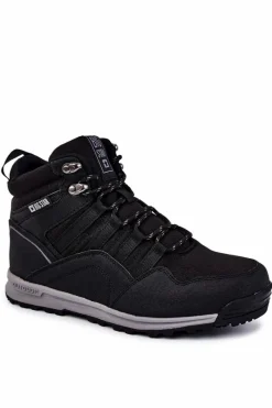 Obuwie Trekkingowe Męskie|Botki Męskie>Big Star Shoes Męskie Buty Trekkingowe Ocieplane Big Star KK174371 Czarne