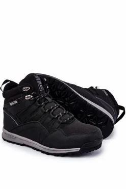 Obuwie Trekkingowe Męskie|Botki Męskie>Big Star Shoes Męskie Buty Trekkingowe Ocieplane Big Star KK174371 Czarne