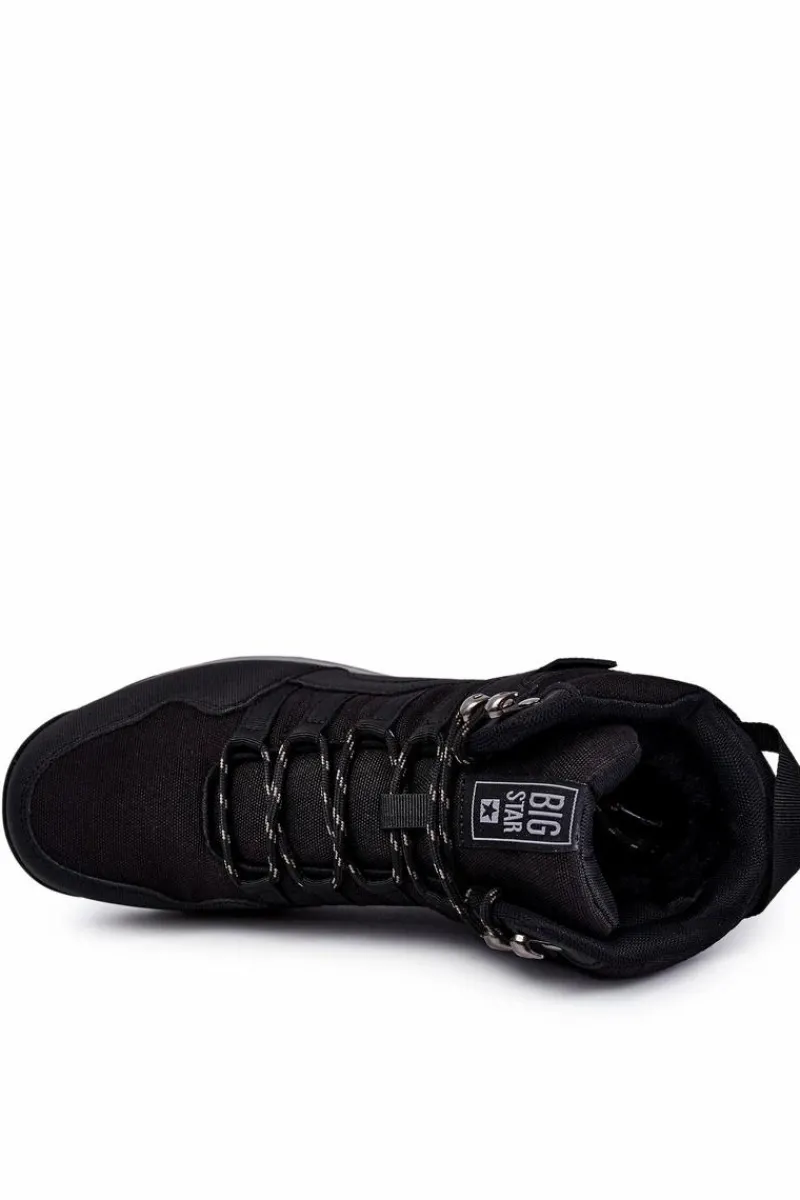 Obuwie Trekkingowe Męskie|Botki Męskie>Big Star Shoes Męskie Buty Trekkingowe Ocieplane Big Star KK174371 Czarne