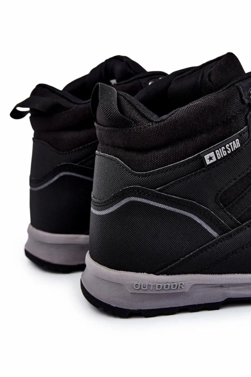 Obuwie Trekkingowe Męskie|Botki Męskie>Big Star Shoes Męskie Buty Trekkingowe Ocieplane Big Star KK174371 Czarne