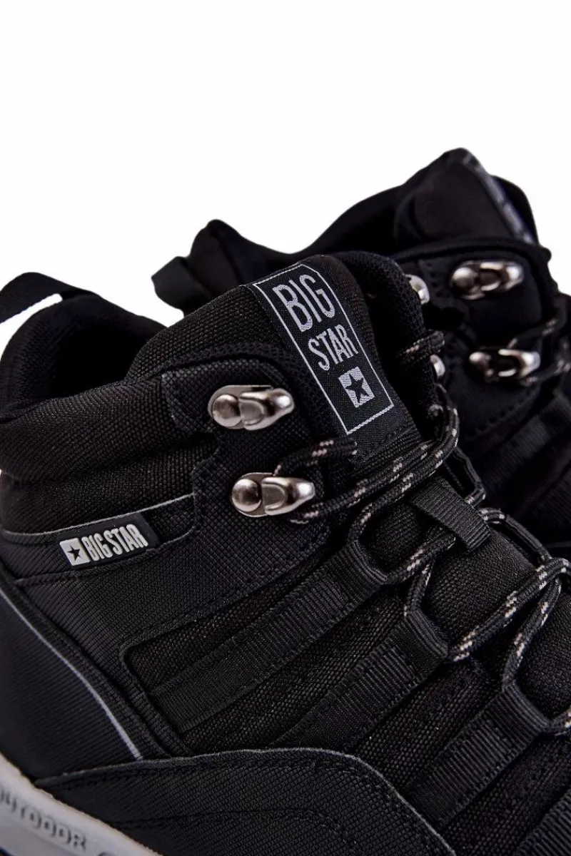 Obuwie Trekkingowe Męskie|Botki Męskie>Big Star Shoes Męskie Buty Trekkingowe Ocieplane Big Star KK174371 Czarne
