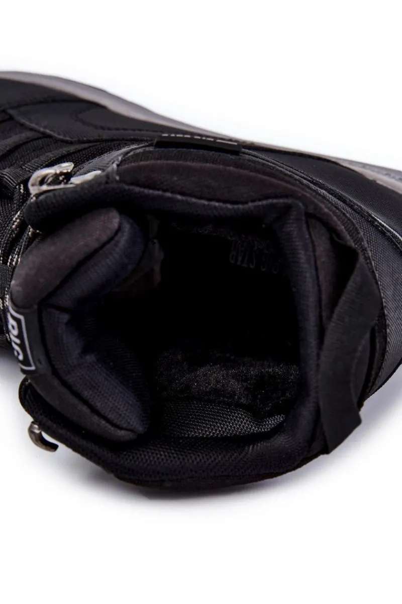 Obuwie Trekkingowe Męskie|Botki Męskie>Big Star Shoes Męskie Buty Trekkingowe Ocieplane Big Star KK174371 Czarne