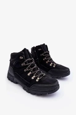 New Boto Męskie Buty Trekkingowe Ocieplane Czarne Cowder