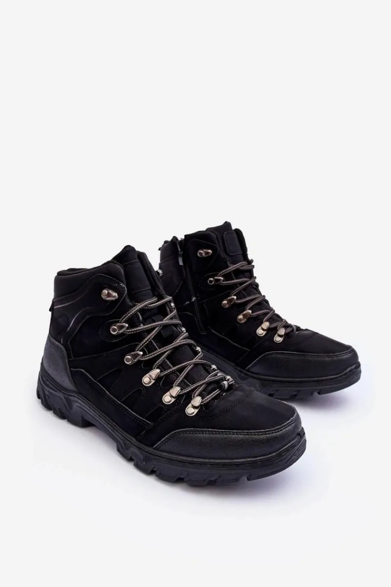 New Boto Męskie Buty Trekkingowe Ocieplane Czarne Cowder