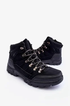 New Boto Męskie Buty Trekkingowe Ocieplane Czarne Cowder