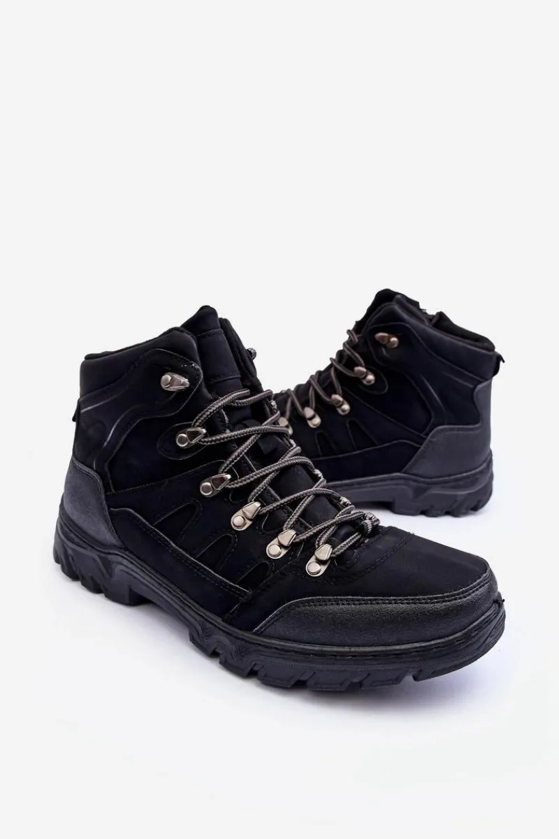 New Boto Męskie Buty Trekkingowe Ocieplane Czarne Cowder